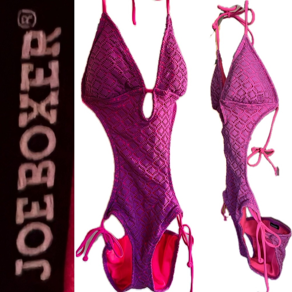 💜💗Monkini Crochet Cut-Out | Lilac & Hot Pink | Juniors Medium / Women’s Small